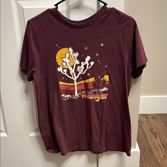 Wrangler Tops - Wrangler Burgundy Graphic Tee
